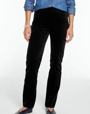 Vineyard Vines Womens 12 Jet Black Velveteen 5 Pocket Straight Leg Pant Luxe NWT